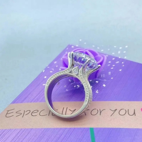 🔥10CT Certified TW Diamond💎Excellent Cut Engagement Ring💍 Size 6.5 - Picture 9 of 16